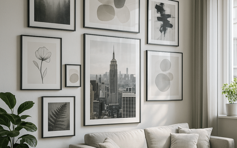mur de cadre dans un appartement